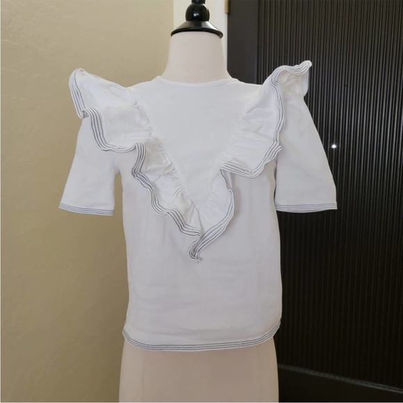 SAYLOR White Navy Top XS - Picture 5 of 6